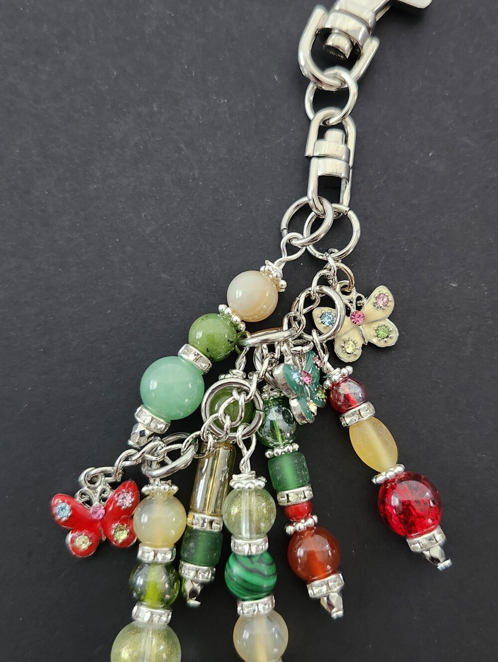NOT FOR SALE- Butterfly Purse Charm or Keychain Carnelian Aventurine Handcrafted